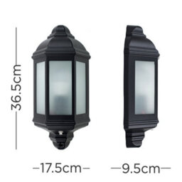 Valuelights Wiltshire Black Ip44 Rated Outdoor Porch Wall Light Flush Lantern - thumbnail 7
