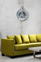 Orsina Luxurious 3 Seat Moss Velvet Sofa, Moss Velvet Upholstered Mid Century Sofa, Modern Design 3 Seater Couch - thumbnail 2