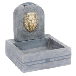 Lions Head Solar Powered Water Feature - Stone-Effect Decorative Outdoor Garden Water Fountain - Measures H50 X W45 X D45Cm - thumbnail 3
