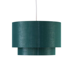 First Choice Lighting Set Of 2 Kozy - Dark Green And Gold 30Cm Pendant Shades - thumbnail 3