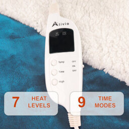 Alivio Electric Heated Blanket With 7 Heat Levels & 9 Timer Modes (Teal) - thumbnail 2