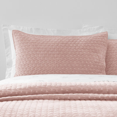 Bianca Fine Linens Attica Velvet Embroidered Pillow Sham Pair Pink - image 1