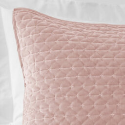 Bianca Fine Linens Attica Velvet Embroidered Pillow Sham Pair Pink - thumbnail 2