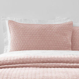 Bianca Fine Linens Attica Velvet Embroidered Pillow Sham Pair Pink