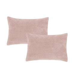 Bianca Fine Linens Attica Velvet Embroidered Pillow Sham Pair Pink - thumbnail 3