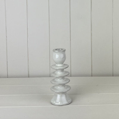 Satchville Glazed Ceramic Candle Holder With Textured Detail