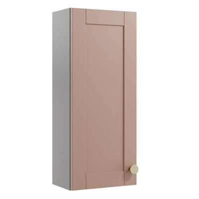 Ashford Matt Dusty Pink Bathroom Single Wall Cabinet (H)72Cm (W)29.5Cm - image 1