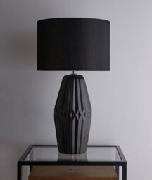 K Living Nyon 54Cm Black Ceramic Table Lamp With Matching Black Shade