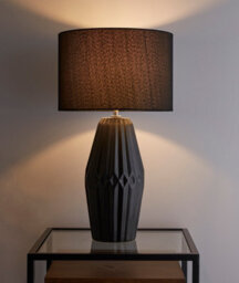 K Living Nyon 54Cm Black Ceramic Table Lamp With Matching Black Shade - thumbnail 2