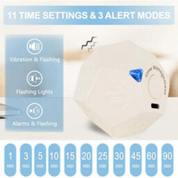Usb Rechargeable Cube Timer 12-Sided Visual Flip Alarm Clock Workout Cook Silent - thumbnail 3