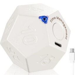Usb Rechargeable Cube Timer 12-Sided Visual Flip Alarm Clock Workout Cook Silent - thumbnail 1