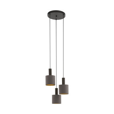 Elegant Dark Brown Pendant Ceiling Light With Cappuccino Gold Shade - image 1