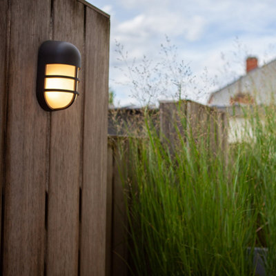 CGC Lighting Cgc Asher Dark Grey Oval Cage Outdoor Led Wall Light - image 1
