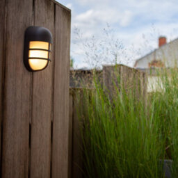 CGC Lighting Cgc Asher Dark Grey Oval Cage Outdoor Led Wall Light - thumbnail 1