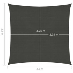 Berkfield Sunshade Sail 160 G/m2 Anthracite 2.5X2.5 M Hdpe - thumbnail 6