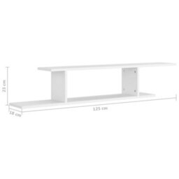 Berkfield Wall-Mounted Tv Shelf White 125X18X23 Cm Engineered Wood - thumbnail 7
