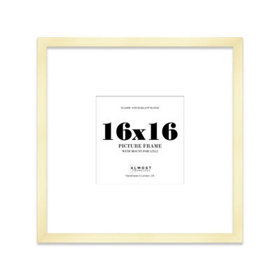 "16X16"" Gold Picture Frame - 16X16"" Square Frame With 12X12"" Mount For 16X16""/12X12"" Pictures Art Deco Style Room Decor, 1 Pack" - image 1
