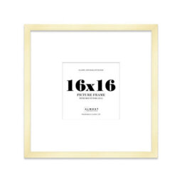 "16X16"" Gold Picture Frame - 16X16"" Square Frame With 12X12"" Mount For 16X16""/12X12"" Pictures Art Deco Style Room Decor, 1 Pack" - thumbnail 1