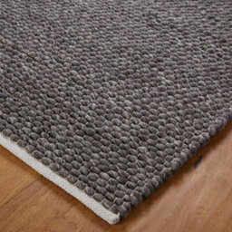 Handmade Modern Plain Wool Easy To Clean Textured Charcoal Rug For Living Room & Bedroom-160Cm X 230Cm - thumbnail 2
