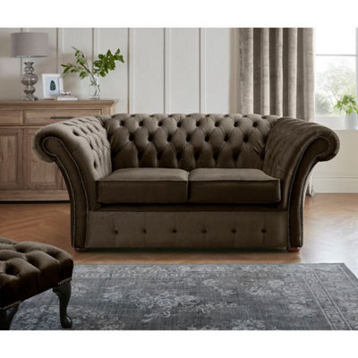 Chesterfield Beaumont 2 Seater Sofa Malta Mushroom 07 Real Fabric - image 1