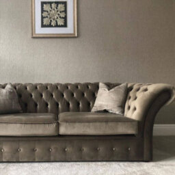 Chesterfield Beaumont 2 Seater Sofa Malta Mushroom 07 Real Fabric - thumbnail 5