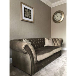 Chesterfield Beaumont 2 Seater Sofa Malta Mushroom 07 Real Fabric - thumbnail 4