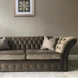 Chesterfield Beaumont 2 Seater Sofa Malta Mushroom 07 Real Fabric - thumbnail 2
