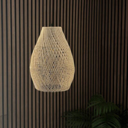 CGC Interiors Cgc Enya Natural Rattan Easy Fit Hand Made Lampshade - thumbnail 6