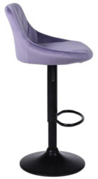 Set Of 3 Mauve Velvet Gas Lift Bar Stools With Matte Black Metal Frame - thumbnail 5