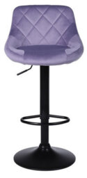 Set Of 3 Mauve Velvet Gas Lift Bar Stools With Matte Black Metal Frame - thumbnail 3