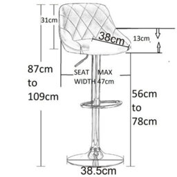 Set Of 3 Mauve Velvet Gas Lift Bar Stools With Matte Black Metal Frame - thumbnail 6