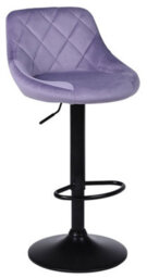 Set Of 3 Mauve Velvet Gas Lift Bar Stools With Matte Black Metal Frame - thumbnail 4