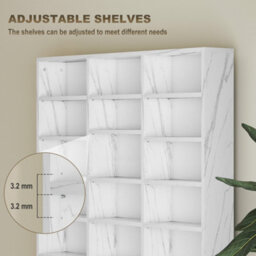 Marble Effect Dvd Media Storage Shelf With Adjustable Shelves - thumbnail 4