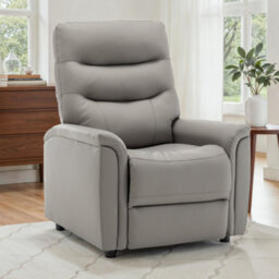 Grey Recliner Chair In Faux Leather