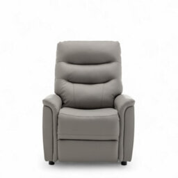 Grey Recliner Chair In Faux Leather - thumbnail 2