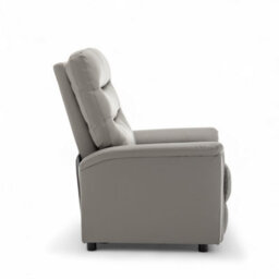 Grey Recliner Chair In Faux Leather - thumbnail 5