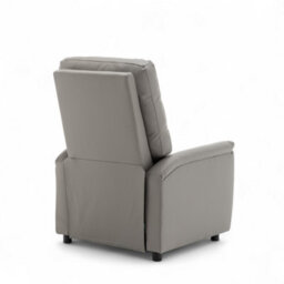 Grey Recliner Chair In Faux Leather - thumbnail 6