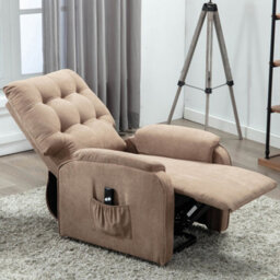 More4Homes Charlbury Fabric Rise Recliner Armchair Electric Lift Chair (Brown) - thumbnail 7