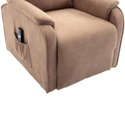 More4Homes Charlbury Fabric Rise Recliner Armchair Electric Lift Chair (Brown) - thumbnail 6