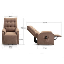 More4Homes Charlbury Fabric Rise Recliner Armchair Electric Lift Chair (Brown) - thumbnail 8