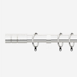 Polished Chrome 28mm Barrel Fixed Length Metal Curtain Pole  95Cm