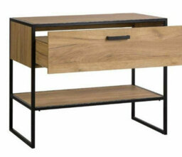 Impact Furniture Freestanding Bathroom Vanity Unit 900mm Countertop Sink Cabinet With Drawer Industrial Black Steel Oak Loft Style Brook - thumbnail 2