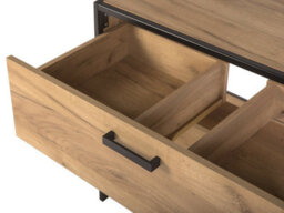 Impact Furniture Freestanding Bathroom Vanity Unit 900mm Countertop Sink Cabinet With Drawer Industrial Black Steel Oak Loft Style Brook - thumbnail 5