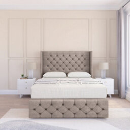 "Sloomy Luthor Plush Memory Foam Bed Set ,no Drawers, Mattress & 54"" Wingback Headboard With 12"" Footboard - Double" - thumbnail 2