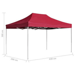 Berkfield Professional Folding Party Tent Aluminium 4.5X3 M Wine Red - thumbnail 8