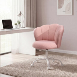 Songmics Desk Chair, Office Chair, Vanity Chair, Petal Backrest, Adjustable Height, For Living Room, Bedroom, Pink - thumbnail 5