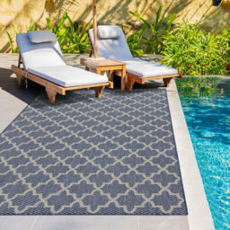 Homeart Outdoor Rugs Easy Cleaning Area Rugs For Balcony,garden,picnic,uv Weather Resistant  D.blue Cream, 120 X 170 Cm - thumbnail 3