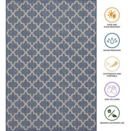 Homeart Outdoor Rugs Easy Cleaning Area Rugs For Balcony,garden,picnic,uv Weather Resistant  D.blue Cream, 120 X 170 Cm - thumbnail 6