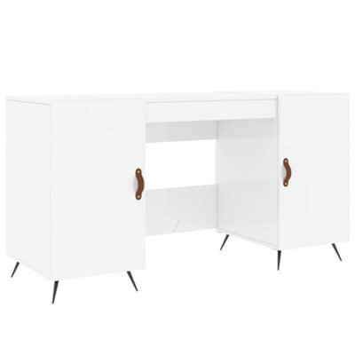 Berkfield Industrial Desk High Gloss White 140X50X75 Cm Engineered Wood