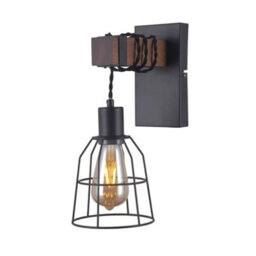 Luminosa Lighting Luminosa Industrial And Retro Wall Lamp Black Matt 1 Light , E27 - thumbnail 2